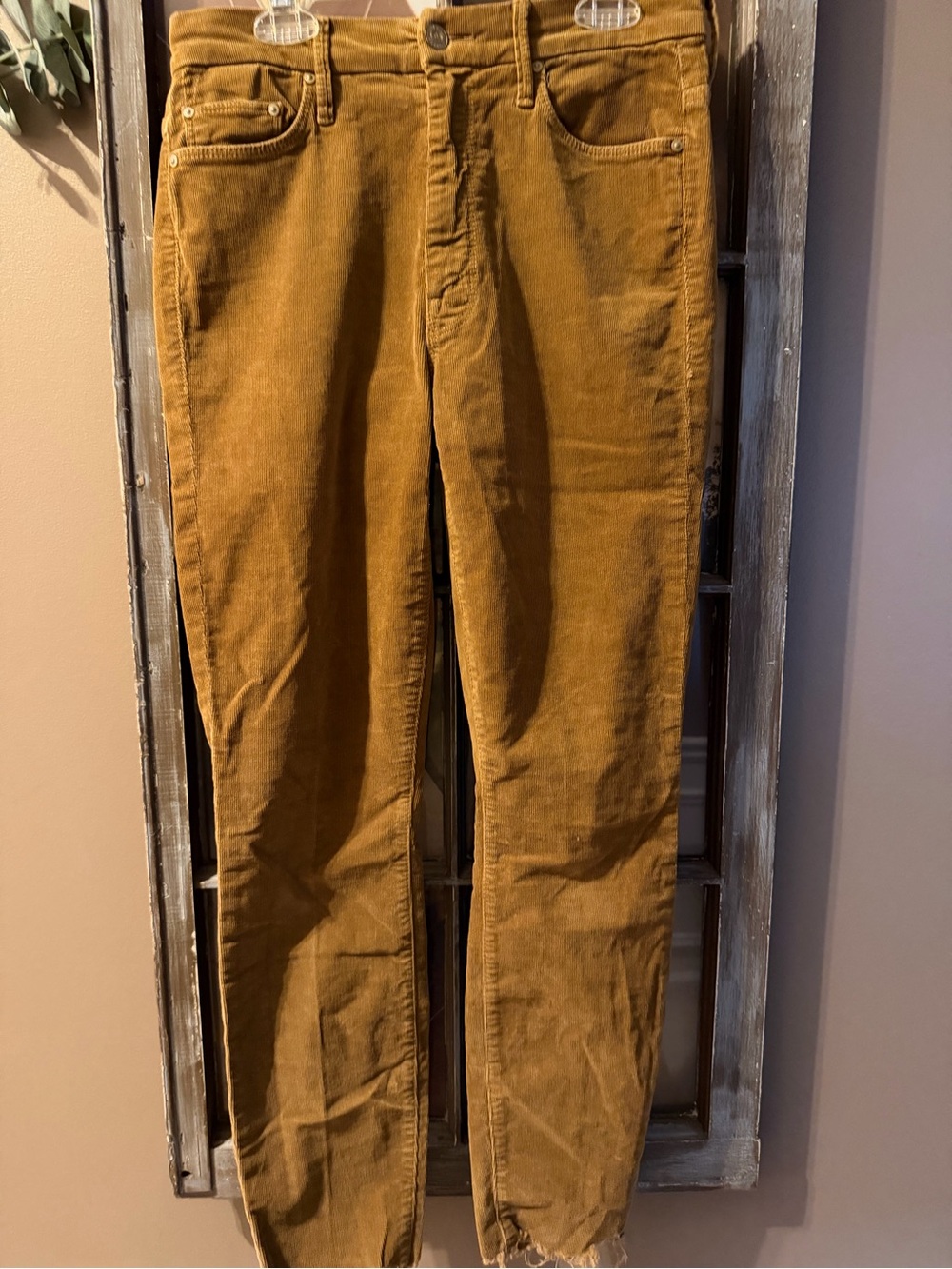 MOTHER The High Waisted Looker Ankle Chew Corduroy Jeans Hopscotch Sz 26 NWOT